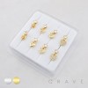 8PCS OF ASSORTED CZ DANGLE 316L SURGICAL STEEL L-SHAPE NOSE STUD BOX